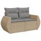 Preview: 5-tlg. Garten-Sofagarnitur mit Kissen Beige Poly Rattan