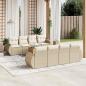 Preview: ARDEBO.de - 9-tlg. Garten-Sofagarnitur mit Kissen Beige Poly Rattan