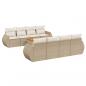 Preview: 9-tlg. Garten-Sofagarnitur mit Kissen Beige Poly Rattan