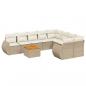 Preview: 9-tlg. Garten-Sofagarnitur mit Kissen Beige Poly Rattan