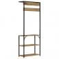 Preview: Garderobe mit Schuhablage 68x30x182cm Raues Massivholz Mango