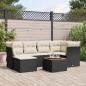 Preview: ARDEBO.de - 7-tlg. Garten-Sofagarnitur mit Kissen Schwarz Poly Rattan