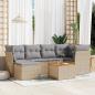 Preview: ARDEBO.de - 7-tlg. Garten-Sofagarnitur mit Kissen Beige Poly Rattan