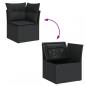 Preview: 10-tlg. Garten-Sofagarnitur mit Kissen Schwarz Poly Rattan