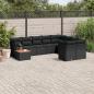 Preview: ARDEBO.de - 10-tlg. Garten-Sofagarnitur mit Kissen Schwarz Poly Rattan