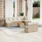 Preview: ARDEBO.de - 10-tlg. Garten-Sofagarnitur mit Kissen Beige Poly Rattan