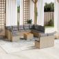 Preview: ARDEBO.de - 12-tlg. Garten-Sofagarnitur mit Kissen Beige Poly Rattan