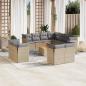 Preview: ARDEBO.de - 12-tlg. Garten-Sofagarnitur mit Kissen Beige Poly Rattan