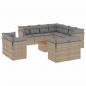 Preview: 12-tlg. Garten-Sofagarnitur mit Kissen Beige Poly Rattan