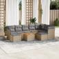 Preview: ARDEBO.de - 10-tlg. Garten-Sofagarnitur mit Kissen Beige Poly Rattan