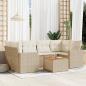 Preview: ARDEBO.de - 7-tlg. Garten-Sofagarnitur mit Kissen Beige Poly Rattan