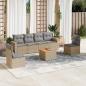 Preview: ARDEBO.de - 7-tlg. Garten-Sofagarnitur mit Kissen Beige Poly Rattan