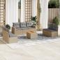 Preview: ARDEBO.de - 8-tlg. Garten-Sofagarnitur mit Kissen Beige Poly Rattan