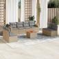 Preview: ARDEBO.de - 9-tlg. Garten-Sofagarnitur mit Kissen Beige Poly Rattan