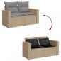 Preview: 5-tlg. Garten-Sofagarnitur mit Kissen Beige Poly Rattan