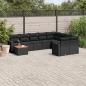 Preview: ARDEBO.de - 10-tlg. Garten-Sofagarnitur mit Kissen Schwarz Poly Rattan