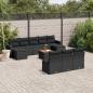 Preview: ARDEBO.de - 11-tlg. Garten-Sofagarnitur mit Kissen Schwarz Poly Rattan