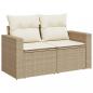 Preview: 11-tlg. Garten-Sofagarnitur mit Kissen Beige Poly Rattan