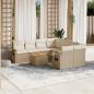 Preview: ARDEBO.de - 9-tlg. Garten-Sofagarnitur mit Kissen Beige Poly Rattan