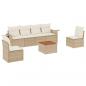 Preview: 7-tlg. Garten-Sofagarnitur mit Kissen Beige Poly Rattan