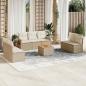 Preview: ARDEBO.de - 8-tlg. Garten-Sofagarnitur mit Kissen Beige Poly Rattan