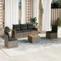 Preview: ARDEBO.de - 6-tlg. Garten-Sofagarnitur mit Kissen Grau Poly Rattan