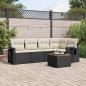 Preview: ARDEBO.de - 6-tlg. Garten-Sofagarnitur mit Kissen Schwarz Poly Rattan