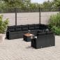 Preview: ARDEBO.de - 9-tlg. Garten-Sofagarnitur mit Kissen Schwarz Poly Rattan