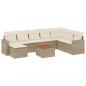 Preview: 9-tlg. Garten-Sofagarnitur mit Kissen Beige Poly Rattan