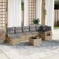 Preview: ARDEBO.de - 8-tlg. Garten-Sofagarnitur mit Kissen Beige Poly Rattan