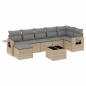 Preview: 8-tlg. Garten-Sofagarnitur mit Kissen Beige Poly Rattan