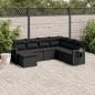 Preview: ARDEBO.de - 7-tlg. Garten-Sofagarnitur mit Kissen Schwarz Poly Rattan