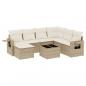 Preview: 8-tlg. Garten-Sofagarnitur mit Kissen Beige Poly Rattan