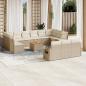 Preview: ARDEBO.de - 14-tlg. Garten-Sofagarnitur mit Kissen Beige Poly Rattan