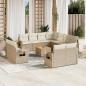 Preview: ARDEBO.de - 12-tlg. Garten-Sofagarnitur mit Kissen Beige Poly Rattan