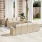 Preview: ARDEBO.de - 8-tlg. Garten-Sofagarnitur mit Kissen Beige Poly Rattan