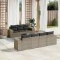 Preview: ARDEBO.de - 8-tlg. Garten-Sofagarnitur mit Kissen Grau Poly Rattan