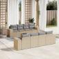 Preview: ARDEBO.de - 9-tlg. Garten-Sofagarnitur mit Kissen Beige Poly Rattan