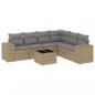 Preview: 7-tlg. Garten-Sofagarnitur mit Kissen Beige Poly Rattan