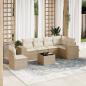 Preview: ARDEBO.de - 7-tlg. Garten-Sofagarnitur mit Kissen Beige Poly Rattan