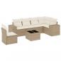 Preview: 7-tlg. Garten-Sofagarnitur mit Kissen Beige Poly Rattan