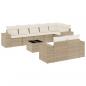 Preview: 9-tlg. Garten-Sofagarnitur mit Kissen Beige Poly Rattan