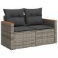 Preview: 14-tlg. Garten-Sofagarnitur mit Kissen Grau Poly Rattan