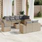 Preview: ARDEBO.de - 9-tlg. Garten-Sofagarnitur mit Kissen Beige Poly Rattan