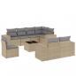 Preview: 9-tlg. Garten-Sofagarnitur mit Kissen Beige Poly Rattan