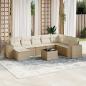 Preview: ARDEBO.de - 9-tlg. Garten-Sofagarnitur mit Kissen Beige Poly Rattan