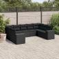 Preview: ARDEBO.de - 9-tlg. Garten-Sofagarnitur mit Kissen Schwarz Poly Rattan