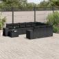 Preview: ARDEBO.de - 11-tlg. Garten-Sofagarnitur mit Kissen Schwarz Poly Rattan