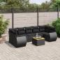 Preview: ARDEBO.de - 8-tlg. Garten-Sofagarnitur mit Kissen Schwarz Poly Rattan