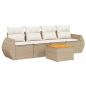 Preview: 5-tlg. Garten-Sofagarnitur mit Kissen Beige Poly Rattan